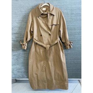 Zara Trench Coat Womens Small Beige Khaki Maxi Capsule Classic Casual